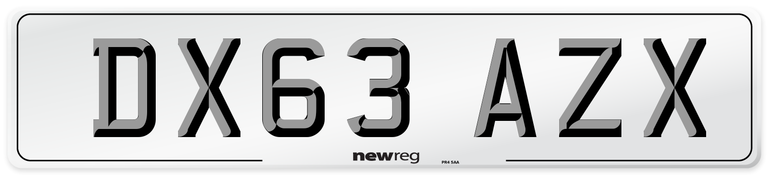DX63 AZX Number Plate from New Reg